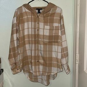 tan flannel from forever 21 size small